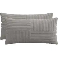 vidaXL Kussensloop 2 st ALMELO Lichtgrijs 40 x 70 cm corduroy
