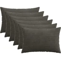 vidaXL Kussensloop 6 st HEERLEN Antracietkleurig 30 x 50 cm corduroy