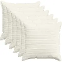 vidaXL Kussensloop 6 st HOUTEN Crèmekleurig 80 x 80 cm corduroy