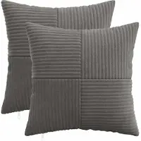 vidaXL Kussensloop 2 st ALMELO Donkergrijs 30 x 30 cm corduroy