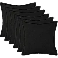 vidaXL Kussensloop 6 st HOUTEN Zwart 45 x 45 cm Bouclé