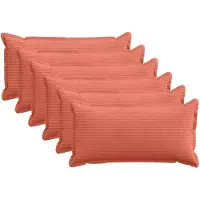 vidaXL Kussensloop 6 st HOUTEN Rood Oranje 40 x 80 cm corduroy