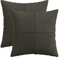 vidaXL Kussensloop 2 st ALMELO Antracietkleurig 50 x 50 cm corduroy