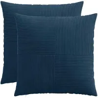 vidaXL Kussensloop 2 st ALMELO Marineblauw 70 x 70 cm corduroy