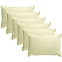 vidaXL Kussensloop 6 st HOUTEN Crèmekleurig 30 x 50 cm Polyester