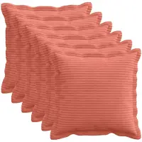 vidaXL Kussensloop 6 st HOUTEN Rood Oranje 30 x 30 cm corduroy