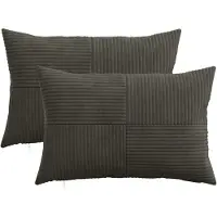 vidaXL Kussensloop 2 st ALMELO Antracietkleurig 50 x 80 cm corduroy