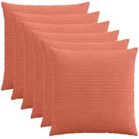 vidaXL Kussensloop 6 st HEERLEN Rood Oranje 70 x 70 cm corduroy
