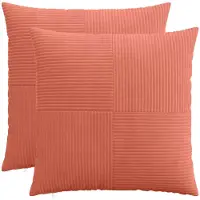 vidaXL Kussensloop 2 st ALMELO Rood Oranje 60 x 60 cm corduroy