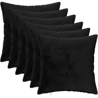 vidaXL Kussensloop 6 st HEERLEN Zwart 35 x 35 cm Flanel