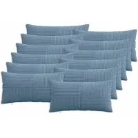 vidaXL Kussensloop 12 st ALMELO Blauw 40 x 80 cm corduroy