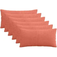 vidaXL Kussensloop 6 st ALMELO Rood Oranje 40 x 80 cm corduroy