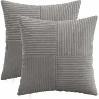vidaXL Kussensloop 2 st ALMELO Lichtgrijs 50 x 50 cm corduroy