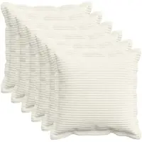 vidaXL Kussensloop 6 st HOUTEN Crèmekleurig 30 x 30 cm corduroy