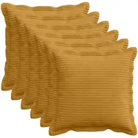 vidaXL Kussensloop 6 st HOUTEN Geel 50 x 50 cm corduroy