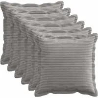 vidaXL Kussensloop 6 st HOUTEN Lichtgrijs 30 x 30 cm corduroy