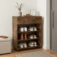 vidaXL Schoenenkast 73 x 38 x 87,5 cm Bewerkt hout Gerookt eiken