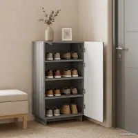 vidaXL Schoenenkast 48 x 38 x 87,5 cm Bewerkt hout Grijs Sonoma
