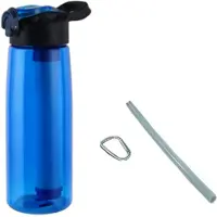 Exogio Waterfles met filter, afsluitbaar deksel, gratis waterzuiveraar voor reizen, wandelen, kamperen en noodgevallen