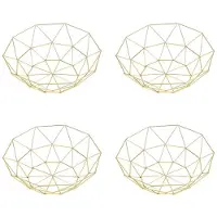 Jojomino 4X Metalen Draad Fruitmand Fruitschaal, Grote Ronde Broodopslagschaalstandaard