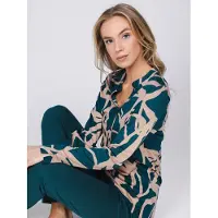 Pastunette Pyjama 'Premium - Couture' beige / donkergroen
