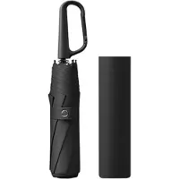 INF Automatische Paraplu met Ringklem - Opvouwbare Reisparaplu Black