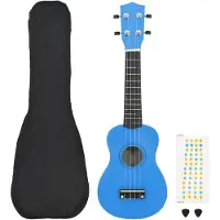 vidaXL Ukuleleset met tas voor kinderen sopraan 21'' blauw