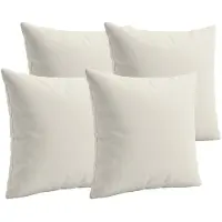 CLP Sierkussens Set van 4 - Zonder Vulling - 45x45 cm - Decoratieve Kussens voor Bank & Tuin - Wasbaar met Ritssluiting cremewit
