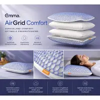 Emma Hoofdkussen - AirGrid Wolken (Comfort) Kussen – 40x70 cm – Verkoelend Hoofdkussen – Ergonomisch & Verstelbaar