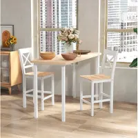OKWISH Barkruk Set Van 2 – Met Rugleuning En Voetsteun – Landelijke Keukenkruk Voor Keuken Eiland Of Bar – Hout – Naturel