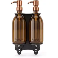 FortiFura Calvi Zeepdispenser - 500ml - set van 2 - houder - geborsteld koper SW1482380/SW1569668
