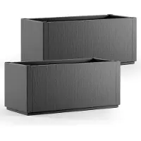 Casaria Bloempot Ethica Set van 2 Antraciet plastic 80x36x36cm