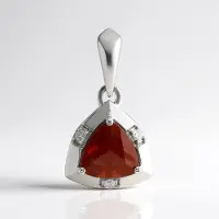 Cavill - Hanger 925 Sterling Zilver Gerhodineerd - Oregon Zonnesteen Triljant 0,867 ct & Zirkonen Rond 0,056 ct - Chique Sieraden