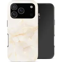Selencia Vivid Backcover voor de Apple iPhone 18 Pro / 17 Pro - Golden Beige Marble