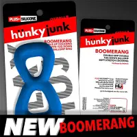 Hünkyjunk - Boomerang - Dubbele Cockring met Ballstretcher - Blauw