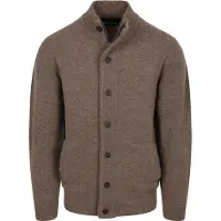 Barbour Vest Men Essential Patch Zip Through Knitted Jumper Dark Stone-XL
