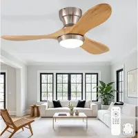 STILVORA Plafondventilator Met Verlichting En Afstandsbediening - 90 Cm - 6 Snelheden - Hout - Natuurlijk - Voor Woonkamer En Slaapkamer - Omkeerbare Motor