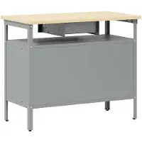 vidaXL Werkbank met laden, zwart en grijs, 100 x 55 x 85 cm