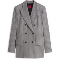 HUGO Regular-fit blazer met zandlopersilhouet van stof met krijtstrepen Maat 36
