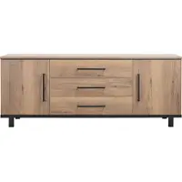 Pronto Wonen Dressoir Adanti - Melamine - Bruin - 220 cm breed -