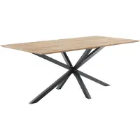 Pronto Wonen Eettafel Piastra 160x90 cm rechthoekig - Spinpoot - Mangohout - Bruin -