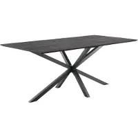 Pronto Wonen Eettafel Piastra 160x90 cm rechthoekig zwart - Spinpoot - Mangohout - Zwart -