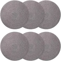 vidaXL Jute Placemat 6 st Grijs 100% Tossa Jute