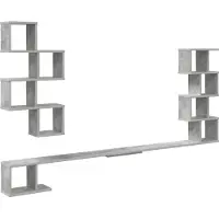 vidaXL Wandgemonteerd TV Rek Betongrijs 200 x 15 x 94 cm Bewerkt hout