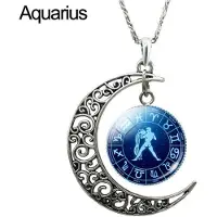 MaxPower (Waterman) Unisex Augury Sieraden 12 Sterrenbeelden Holle Halve Maan Faux Edelsteen Ketting Partij Sieraden