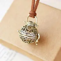 MaxPower (goud) Holle Brass Open Medallion Klassieke Kooi Ketting Doos Essentiële Olie Geur Aromatherapie Diffuser