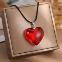 MaxPower (zoals op de foto) Rood hart hangerketting Vintage esthetische, mode-geïnspireerde choker uit de jaren