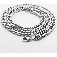MaxPower (zilver -8 mm80 cm) roestvrijstalen ketting Cubaanse ketting gepolijst heren en dames verzending honderd