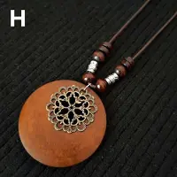 MaxPower (H) 1 stuk bladeren lange ketting choker kralen hanger houten ketting cadeau etnische stijl sieraden