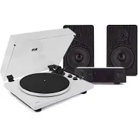 AVCOM Bluetooth Turntable with HiFi Amplifier and 6" Bookshelf Speakers White & Black